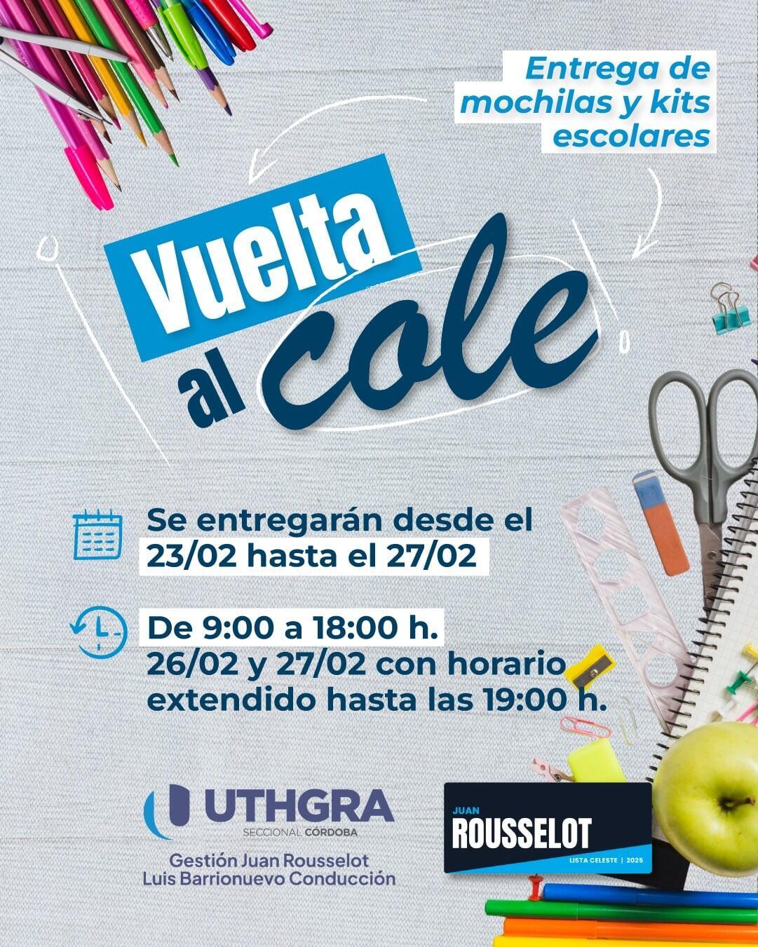 Vuelta al Cole con UTHGRA Córdoba
